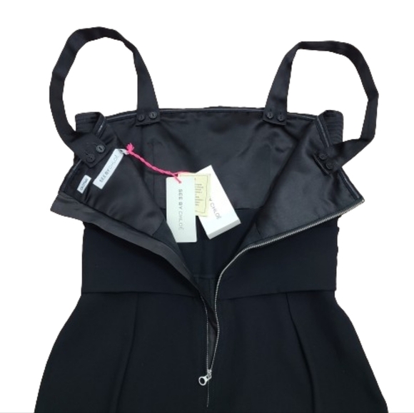 SEE BY CHLOE Black Cocktail Mini Dress Women's Size 6 - Picture 13 of 16